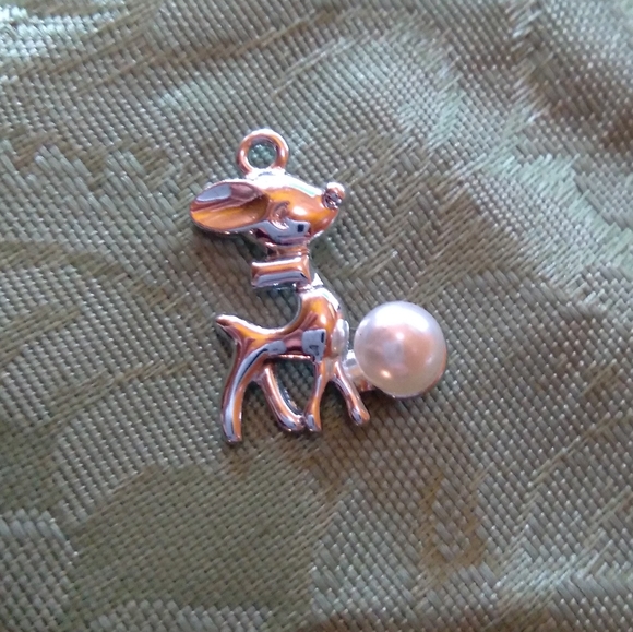 Handmade Reindeer W/ Pearl Hoop Earrings - Picture 5 of 8